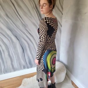 DESIGUAL funky 90s style asymmetrical long sleeve dress